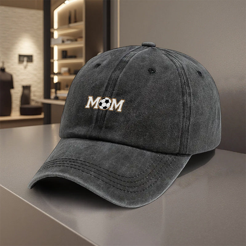 1pc Soccer Mom Baseball Cap - Adjustable Snapback Hat with Soccer Ball & MOM Lettering, Lightweight Polyester for Women, Sports, Camping, Soccer Games - All-Season Casual Mom Hat for Soccer Moms, Perfect Gift for Soccer Parents, Stylish Outdoor Cap with C