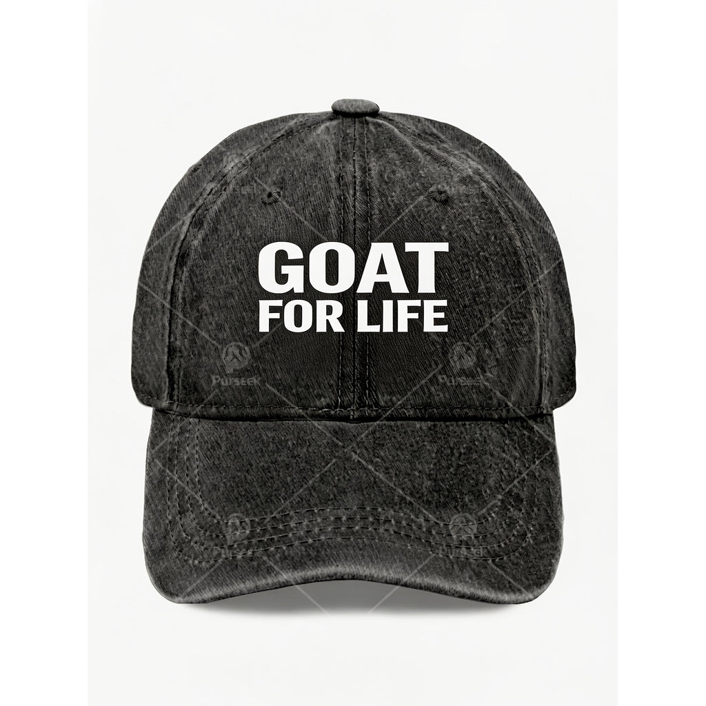 GOAT for Life Baseball Cap Vintage Style Motivational Quote Hat for Men Women Streetwear Casual Anniversary Gift