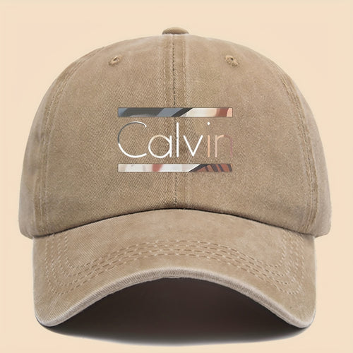 1pc 'Calvin Graphic Washed Baseball Cap - Unisex Streetwear Soft Hat, Suitable for Outdoor Adventures, Breathable Casual Sports Design, a Fashionable Accessory for All Seasons, Perfect Gift for Cycling, Fishing, And Hiking.'