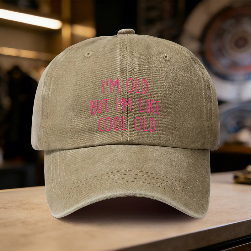 1pc, Adjustable Baseball Cap with "I'M OLD, BUT I'M LIKE COOL OLD" Message, Lightweight Printed Women'S Hat, "COOL OLD" Men'S Trendy Hat, Ideal Gift for Weddings, Parties, Birthdays, And Dances, Stylish And Versatile, Full of