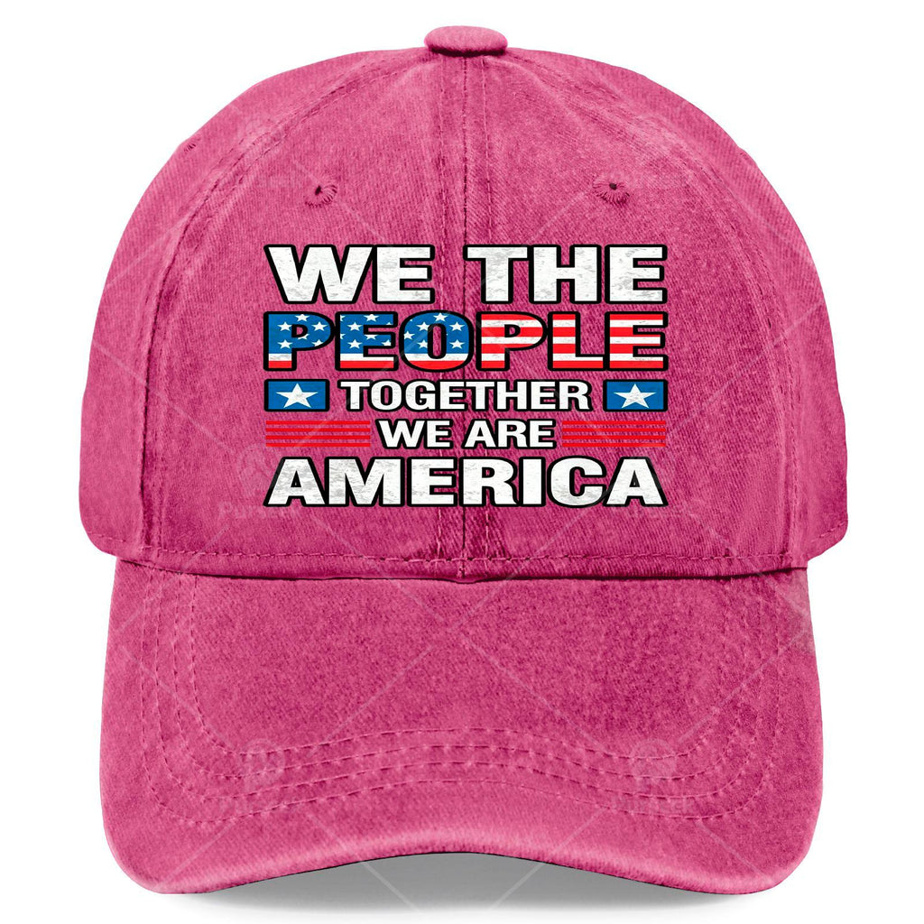 Together We Are America US Flag Vintage Baseball Hat Unisex Vintage Washed