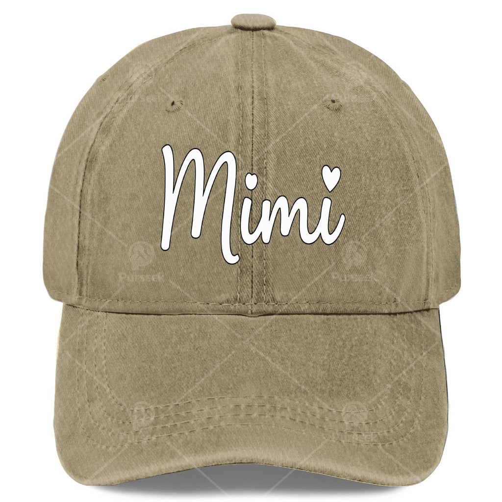 Grandparent Mimi Baseball Hat Unisex Low Profile Washed Distressed Cap