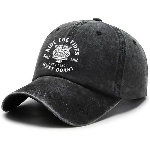 1pc Men's & Women's Tiger Print Baseball Cap - Adjustable Dad Hat with Curved Brim, Breathable Washed Cap Suitable for Outdoor, Casual, All- Wear, Tiger Design, Unisex for, Daily Use, and for All Occasions