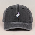 Lightweight Rayon Baseball Cap with Pigeon & VERG Print Emblem - Adjustable Metal Buckle, Minimalist Round Top Hat for Casual & Smart-Casual Wear, Year-Round Mature Style (Not Washable)