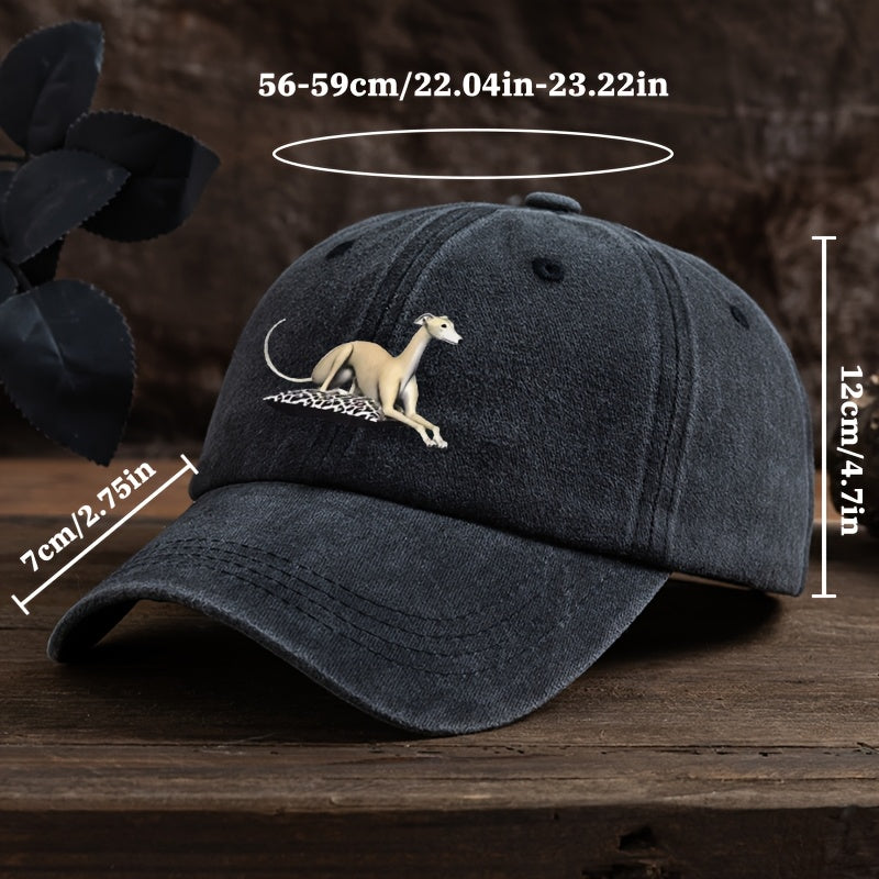 Vintage Washed Baseball Cap with Curved Brim & Retro Print - Soft Suitable for Outdoor Sports, Hiking, Streetwear, Hip-Hop Hat - Washed Look for Running, Camping, Fishing - Curved Visor for
