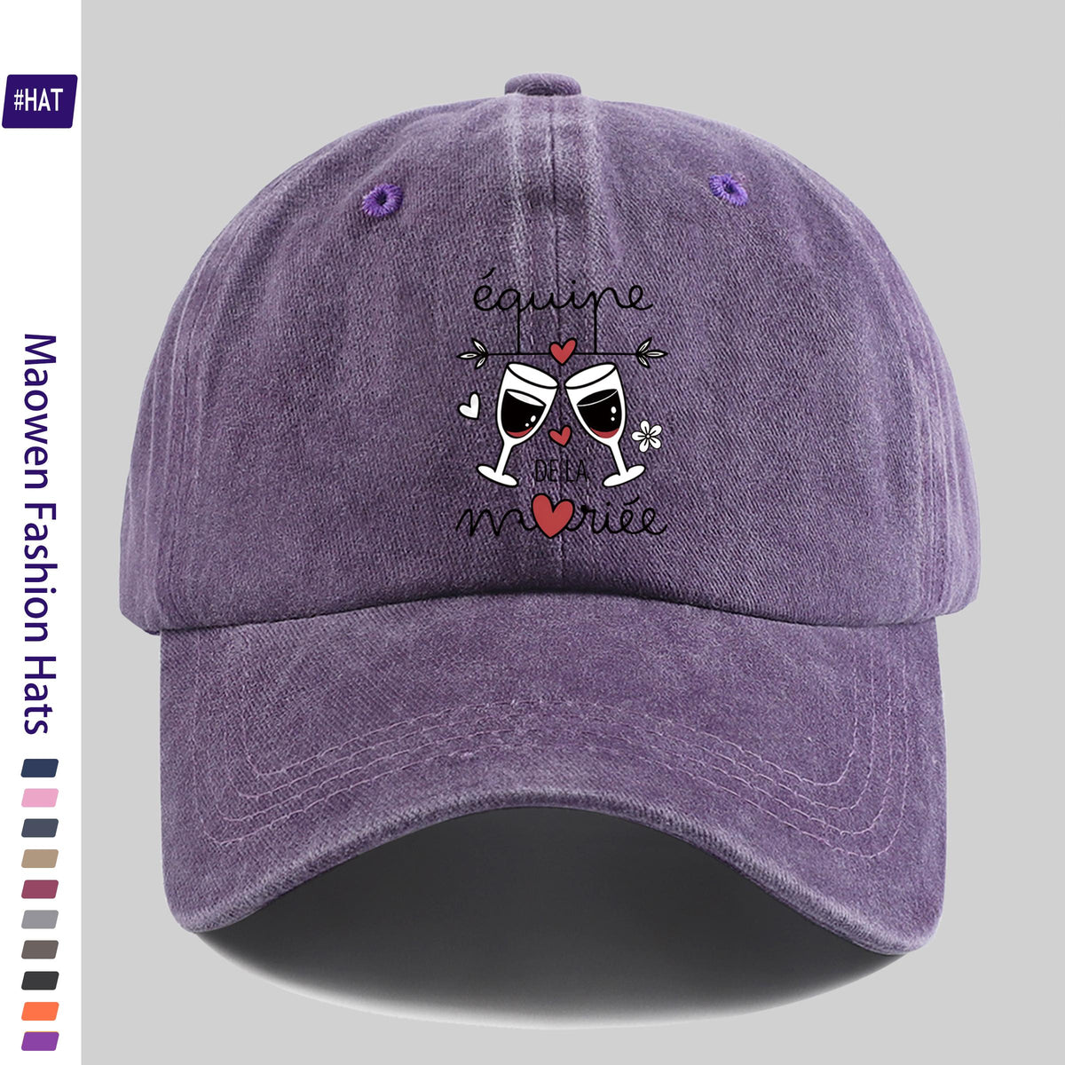1pc Vintage Distressed Adjustable Sports Cap, Featuring a Stylish Wine Glass And Heart Decorative Pattern, with a Distressed Washed Cap Body And Fashionable Printed Design. It Is an Outdoor Casual Cap, a Fashionable Printed Breathable Baseball Cap