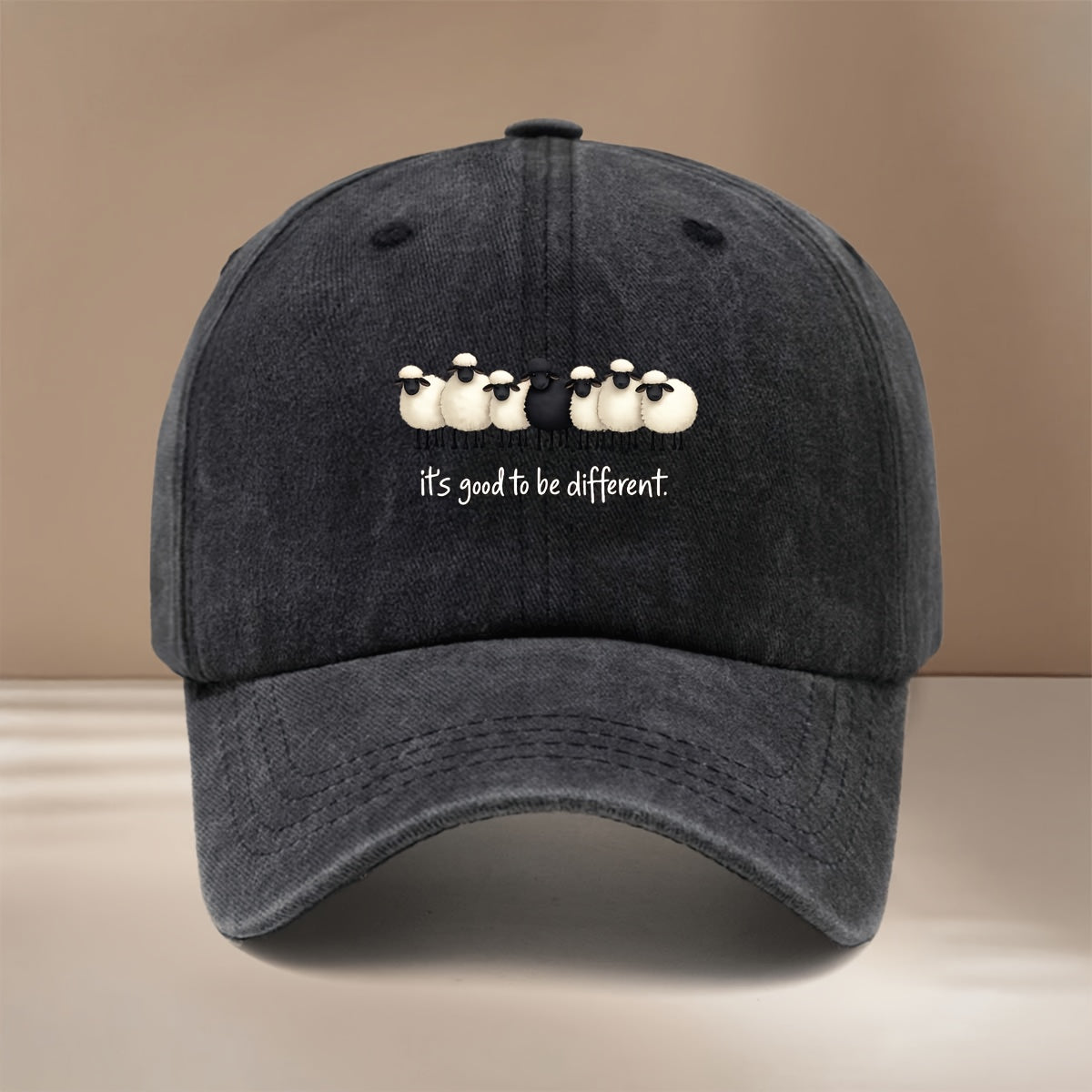 This Is a Baseball Cap with "it's Good to Be Different." Printed on It. It's a Stylish, Lightweight, and Adjustable Six-panel Hat Suitable for Both Men and Women. This  and Comfortable Snapback Cap Is Perfect for Outdoor Sports, Dinners