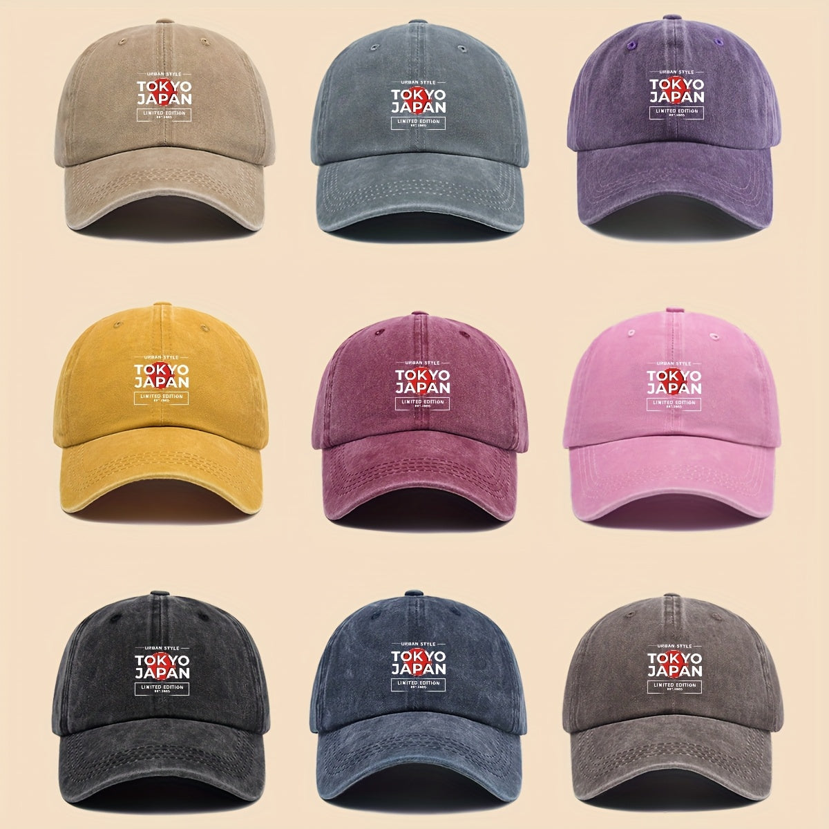1pc Tokyo Japan City Style Printed Baseball Cap Unisex Printed Design Solid Color Easy Retro Curved Brim Dad Hat Adjustable Size Four Seasons Sun Hat Suitable for Cycling, Fishing, Hunting Teen Couple Skateboard Hat Ideal Gift for Birthday Festival