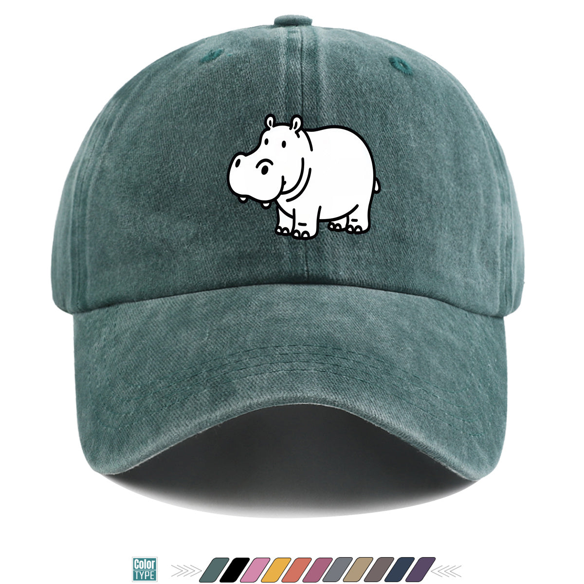 1pc Cartoon Hippopotamus Black And White Line Print Baseball Cap, Comfortable Breathable Duckbill Hat, Fashionable Cute Easy Unisex Adjustable Casual Daily Outing Hat, Vacation Hat, Bestie Couple Matching Hat, Suitable for Shopping, Picnic, Walking