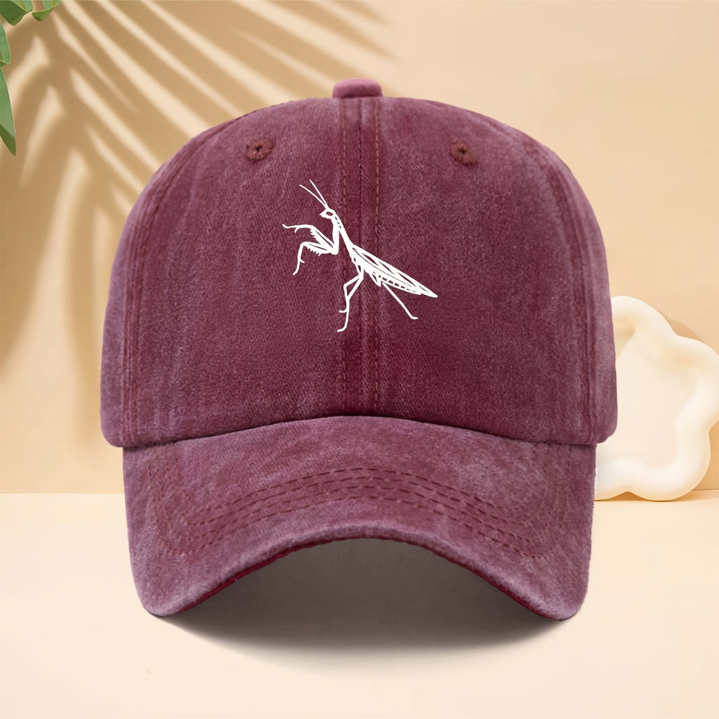 Men' & Women' Praying Mantis Print Trucker Hat - Adjustable Soft-Top Cap with Insect Design, Curved Brim Suitable for Casual,, Parties, for All- Outdoor Wear, Hip-Hop Style for Trucking, Driving, Daily Use