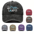 My Happy Camper Baseball Cap-Adjustable Retro Street Style Hat, Breathable Design, Multi-Color Optional Suitable for Outdoor Sports and Leisure Wear(Unisex), Camping Accessories, Adventure Equipment, Fashion Headdress