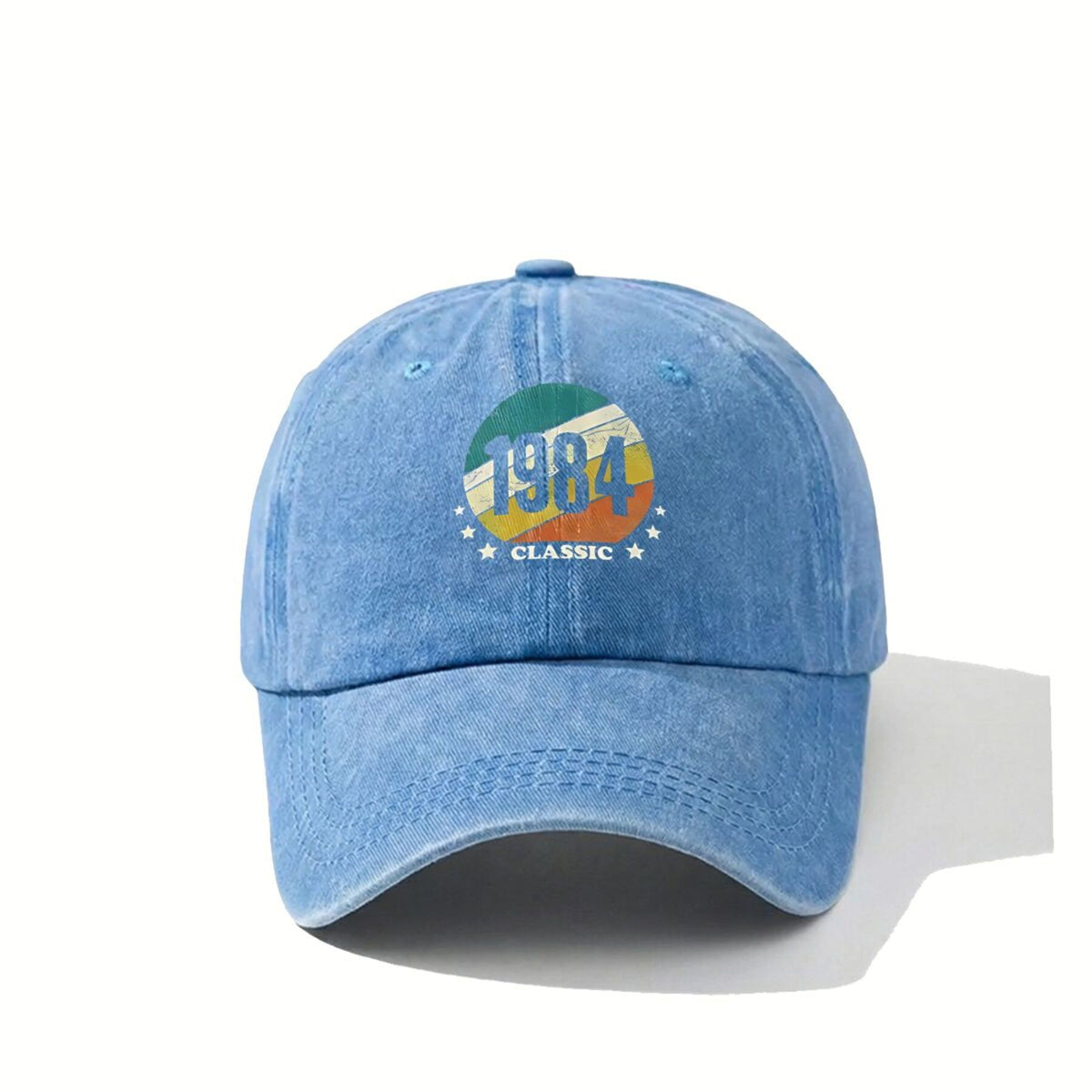 1984 Classic-Inspired, '1984 Classic' Text Color Design Vintage Washed Distressed Duckbill Cap Unisex Outdoor Baseball Cap Adjustable Washed Vintage Style Lightweight Breathable Golf Cap