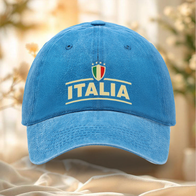 1pc Italian Flag Baseball Cap with Italia Print & Italian National Colors - Adjustable Unisex Hat Suitable for Outdoor, Travel, Sports Events, Italian Culture Gifts for Adults, Italy-Themed Apparel for Men and Women