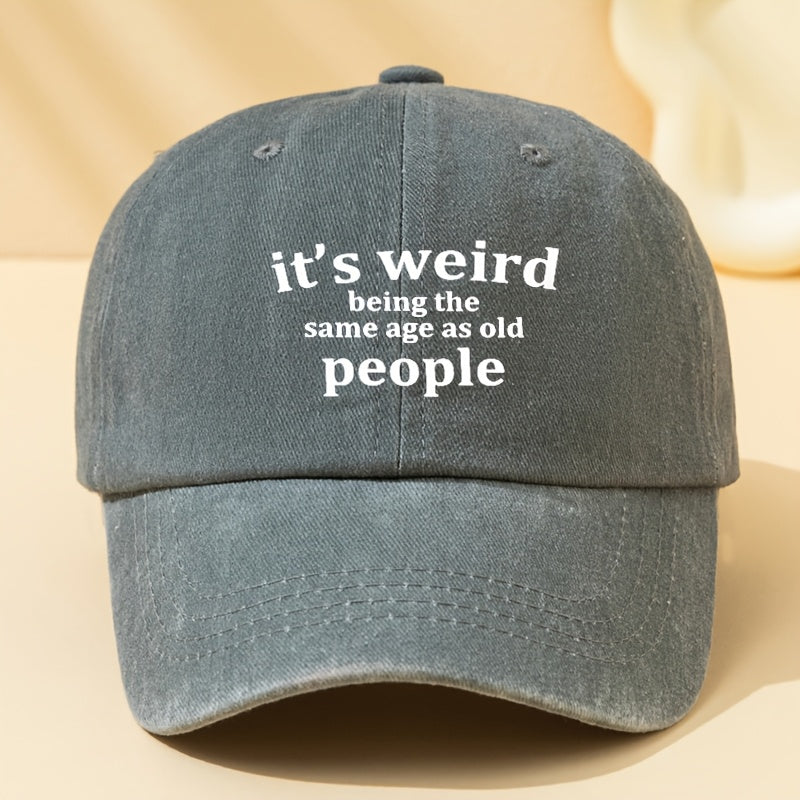 Trendy Unisex Vintage Baseball Cap with Letter Print, Suitable for Couples, Featuring a Washed And Worn Look, Curved Brim, Perfect for Casual Outdoor Use, Sun Protection, Breathable, Comfortable, And Adjustable, a Classic Style