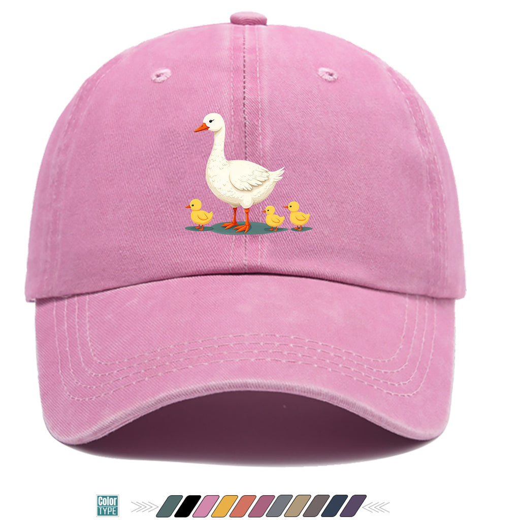 1pc Mother Goose And Three Little Yellow Ducks Warm Printed Baseball Cap Cute Pattern Sun Hat Fashionable And Versatile Unisex Duck Tongue Cap Adjustable Size Dad Fishing Hat Mom Strolling Hat Couple Skateboard Hat Suitable for Park Play