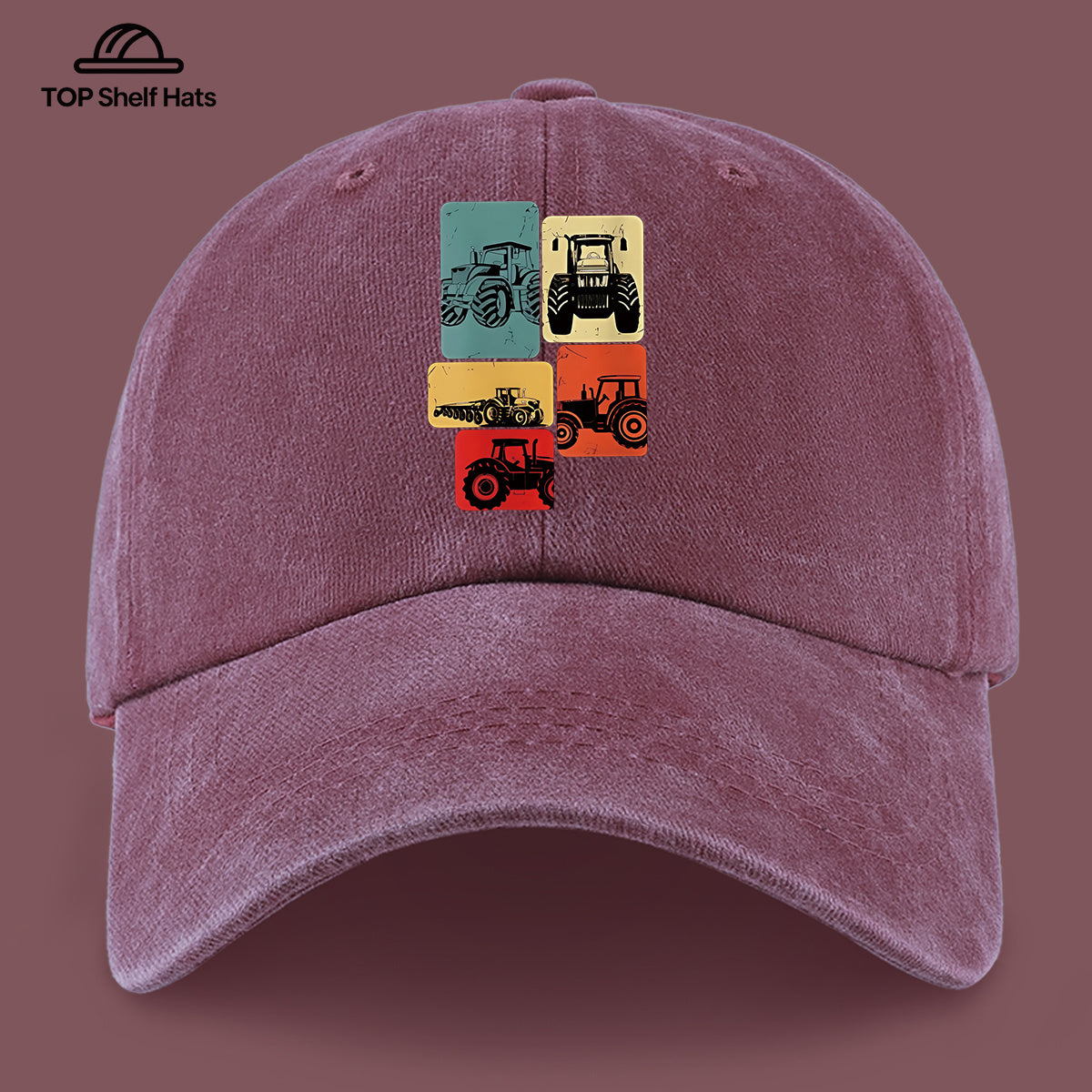 1pc 1pcs Vintage Tractor Print Baseball Cap - Adjustable Unisex & Suitable for Outdoor Sports, Fishing, Beach Vacations - Lightweight Breathable Retro Tractor Hat for Men & Women, Ideal, Easter, Daily Wear