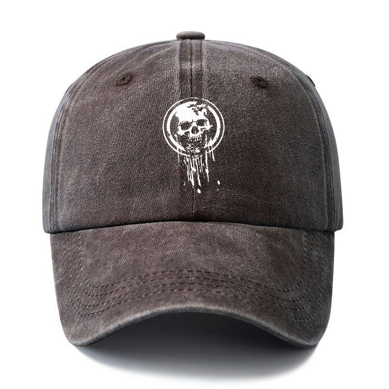 A Stylish And Versatile Unisex Printed Baseball Cap with a Round Design, Featuring a Classic Retro Washed Look. This Lightweight Outdoor Cap Is Perfect for Truck Drivers And Suitable for Casual Occasions Like Outdoor Vacations, Camping