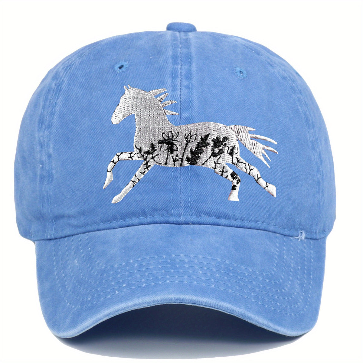 Unisex Adjustable Baseball Cap with Retro Running Horse Design, a Summer Must-Have