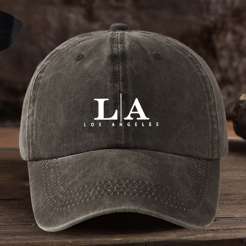 Men'S Baseball Cap - LA Letters (Los Angeles), Structured Front Panel, Machine Washable Textile Hat for Everyday & Special Events - Urban Streetwear Accessory, Outdoor Headwear, Stylish Headwear, Comfortable Fit, Unisex Headwear, Casual Wearers