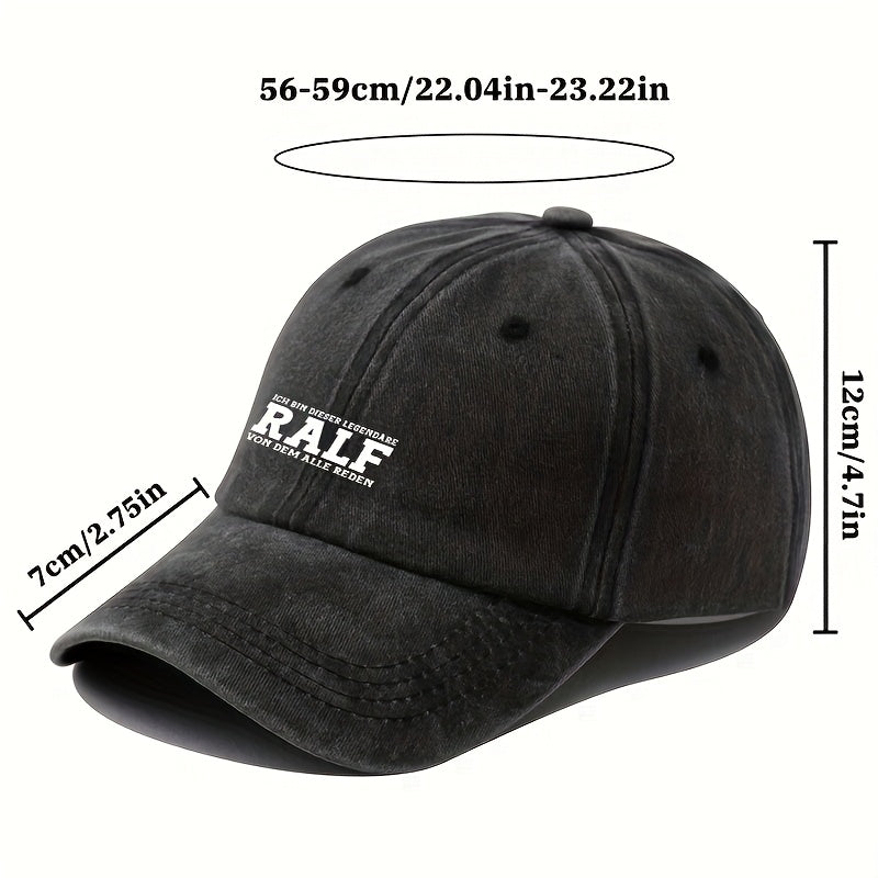 Men' & Women' RALF Printed Baseball Cap - Lightweight Breathable Dad Hat Suitable for Outdoor Travel, Beach, Fishing, Casual Wear - Minimalist RALF Design, Unisex Gift for Grandpa, Dad, Holiday Events - Comfortable Headwear
