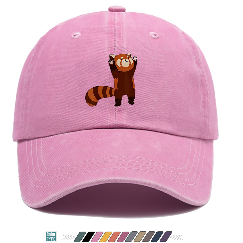 1pc Cartoon Red Panda Printed Baseball Cap, Cute Animal Pattern Sun Hat, Adorable Age-Reducing Fashion Hat, Unisex Adjustable Duckbill Cap, Couple Outing Hat, Casual Leisure Hat, Outdoor Play Sun Hat, Picnic Photography Hat, Bestie Matching Hat