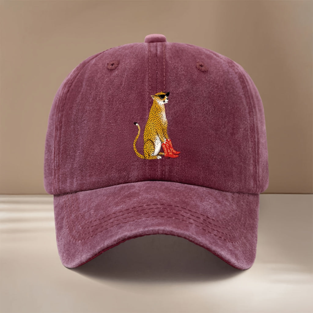 This Is a Stylish And Comfortable Baseball Cap Featuring a Red High-Heeled Leopard Design. It'S Adjustable in Size, Suitable for Both Men And Women, Perfect for Truck Drivers. Ideal for Outdoor Sports, Gatherings, And Camping