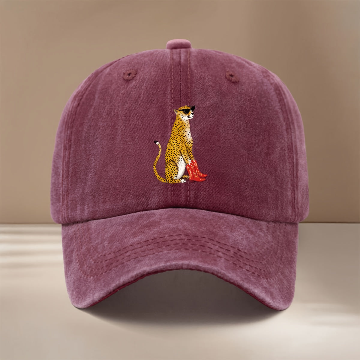 This Is a Stylish And Comfortable Baseball Cap Featuring a Red High-Heeled Leopard Design. It'S Adjustable in Size, Suitable for Both Men And Women, Perfect for Truck Drivers. Ideal for Outdoor Sports, Gatherings, And Camping