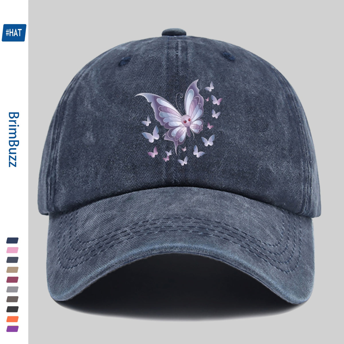 1 Butterfly Print Trucker Hat, Suitable for Travel, Outdoor Activities, and Daily Wear- Adjustable Snapback Hat with Butterfly Pattern, Lightweight and Unisex, Vintage Baseball Cap, Suitable for the Beach, Cycling, Parties, and Casual Wear(hand Was
