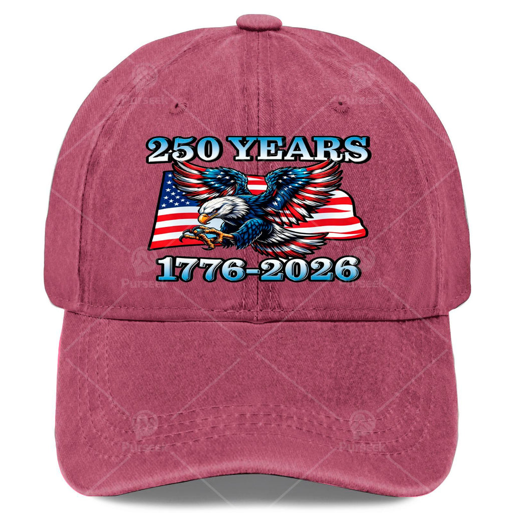 Vintage Patriotic Eagle and Flag 250 Years 17762026 Baseball Hat Unisex
