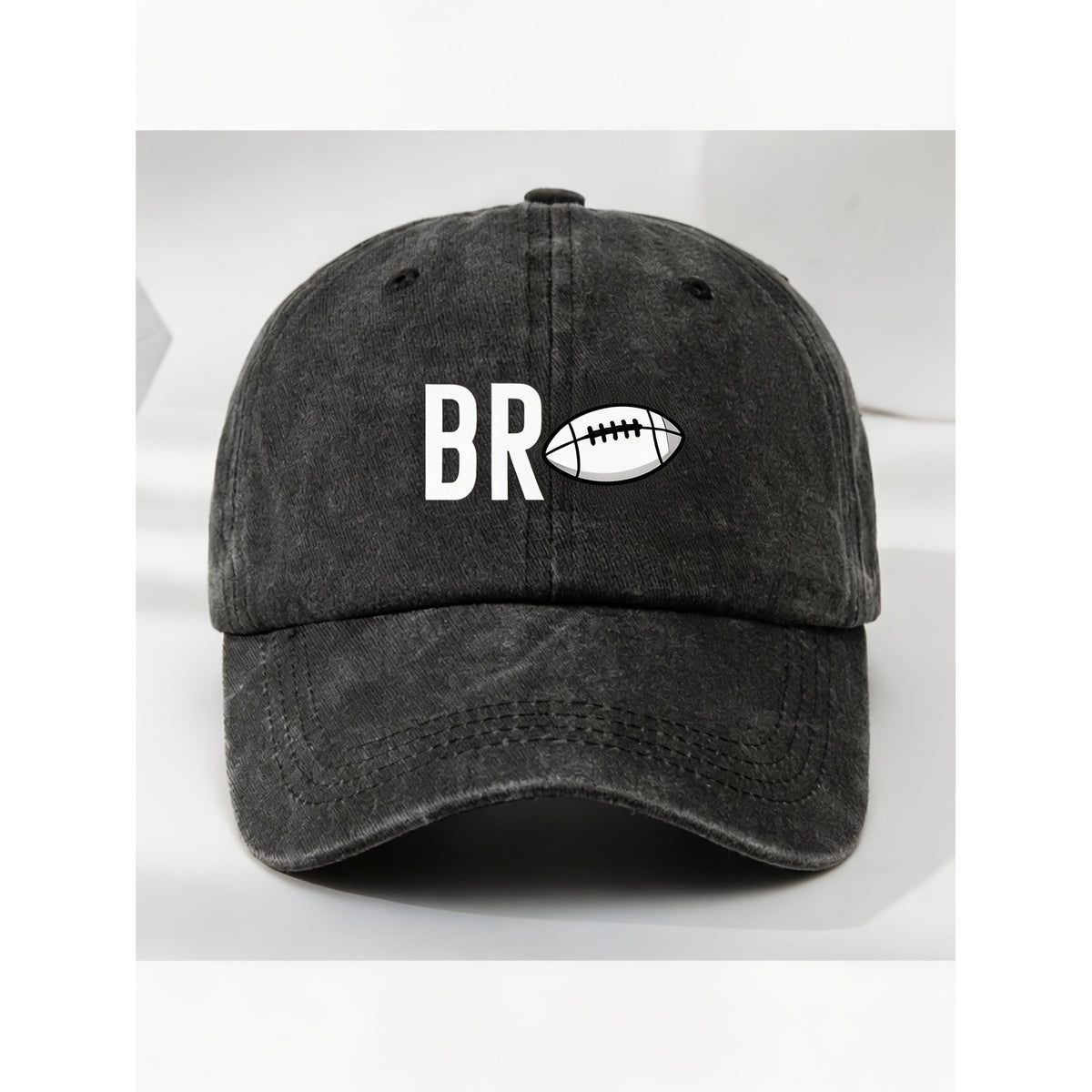 Men' & Women' Vintage Football BR Letter Cap - Retro Sports Hat with BR Print, Machine Washable Adjustable Pull String Closure, Casual Streetwear Gift Suitable for Football Fans, Anniversary