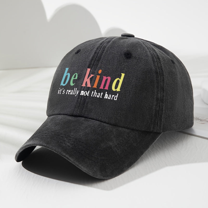 Lightweight And Comfortable Unisex Retro Baseball Cap Featuring a 'Be Kind' Print, Designed for And Breathability, Perfect for Outdoor Activities Like Fishing, Camping, And Hiking, with a Classic Wild Style