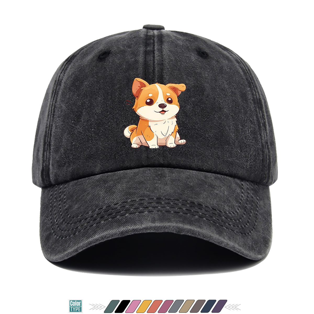 1pc Corgi Print Baseball Cap Suitable for Daily Outfits, Outdoor Activities & Gifts - Adjustable Snapback Hat with Corgi Dog Pattern, Unisex for Men & Women, Corgi-Themed, Park Strolls, Casual Wear (Cute Corgi)