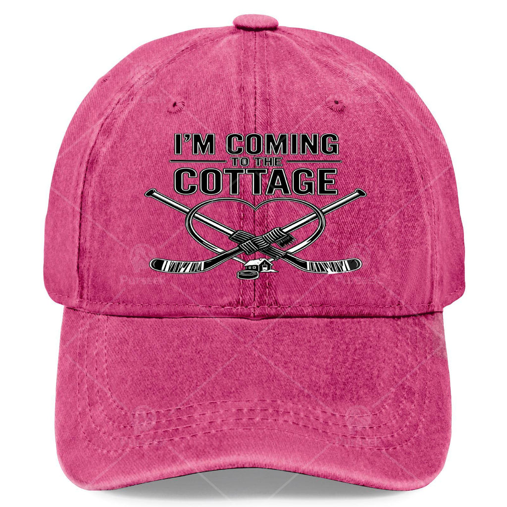 Im Coming to The Cottage Romance Hockey Shirt Couples Baseball Hat Unisex