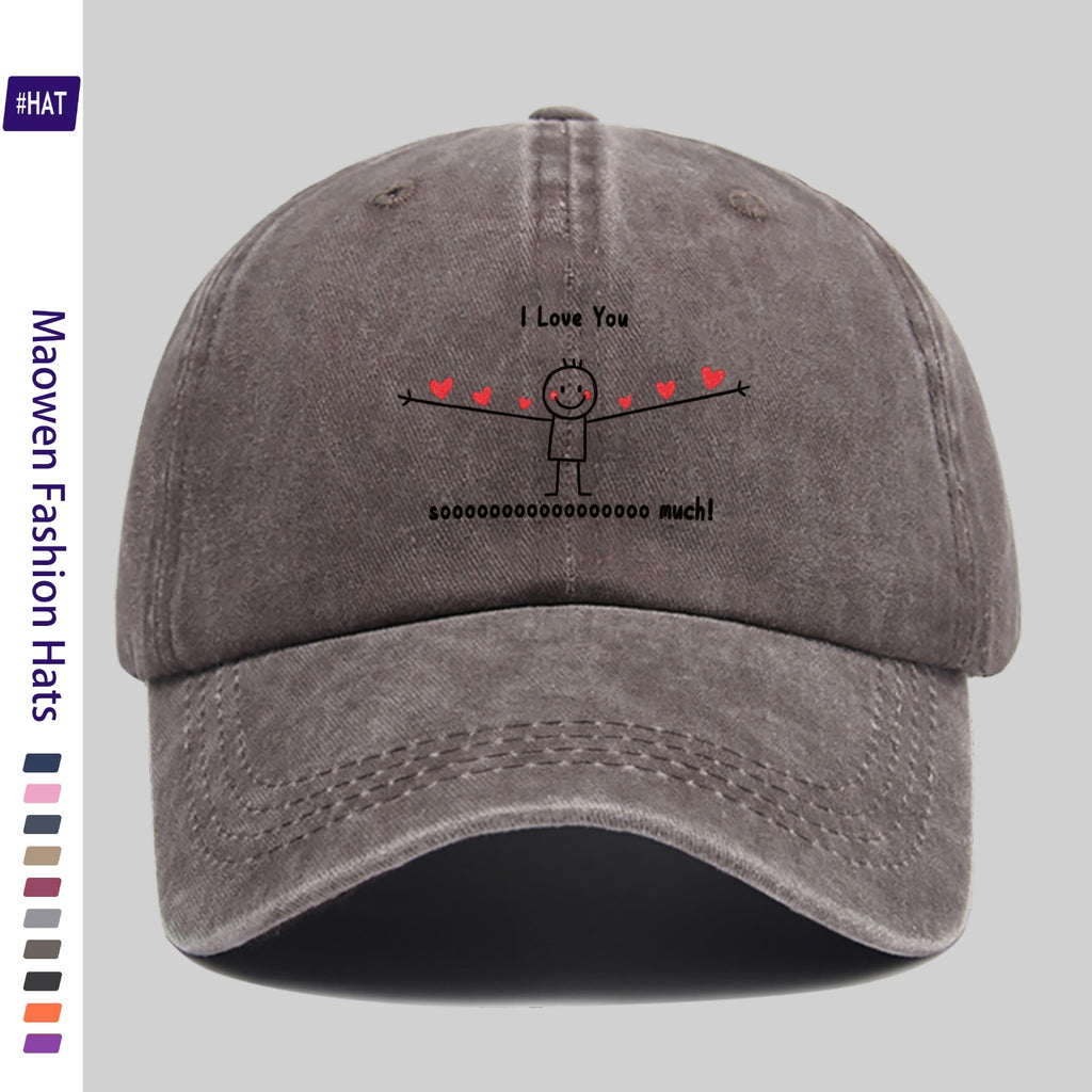 1 Vintage Washed Distressed Baseball Cap, Stylish, Easy to Match, and Attractive, Unisex Snapback Cap with Adjustable Size. The Feature Is the Fun Cartoon Character Design with Happy Faces. This Fashionable Street-style Hat Is Also Known As