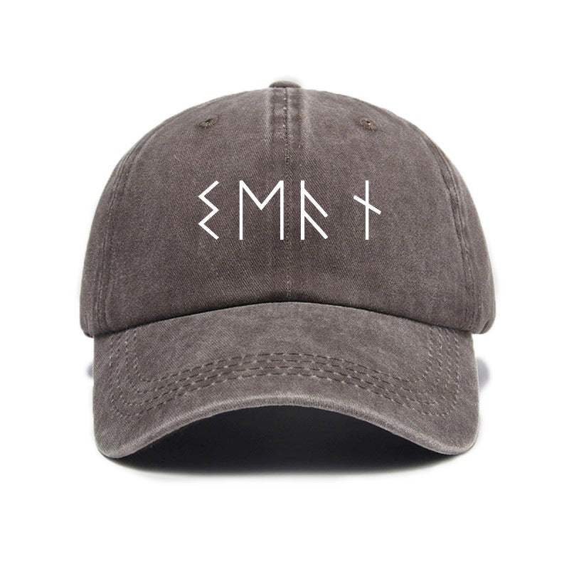 1 Top Water Washed Old Printed Baseball Cap Adult Versatile Easy Letter Popular Retro Printed Water Washed Old Soft Top Sunshade Baseball Cap for Men And Women