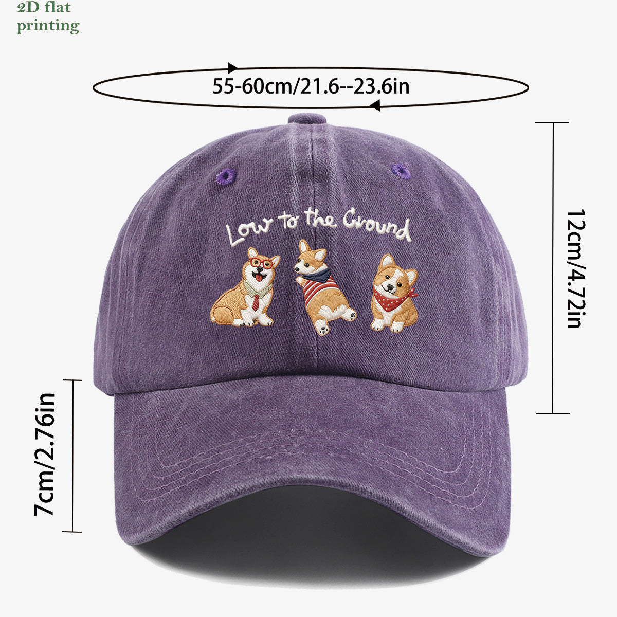 1pc Corgi Printed Baseball Cap, Animal Series Cute Pet Pattern, Fashion Slimming Headwear, Casual Outing Versatile Accessory, Unisex Adjustable Hat, Suitable for Shopping, Travel, Parties, Dates, Commuting, Vacation, Outdoor Activities