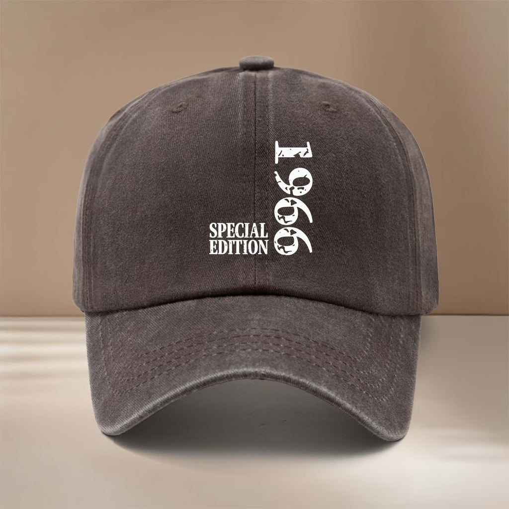 1966SPECIAL EDITION Letter Pattern Baseball Cap, Trendy Lightweight Hip-Hop Cap, Unisex, Adjustable Size, Curved Brim, Vintage Distressed Duckbill Cap, Washed Distressed Style, Soft Top Cap, Fashionable And Unique Casual Hat, Best Choice for Travel