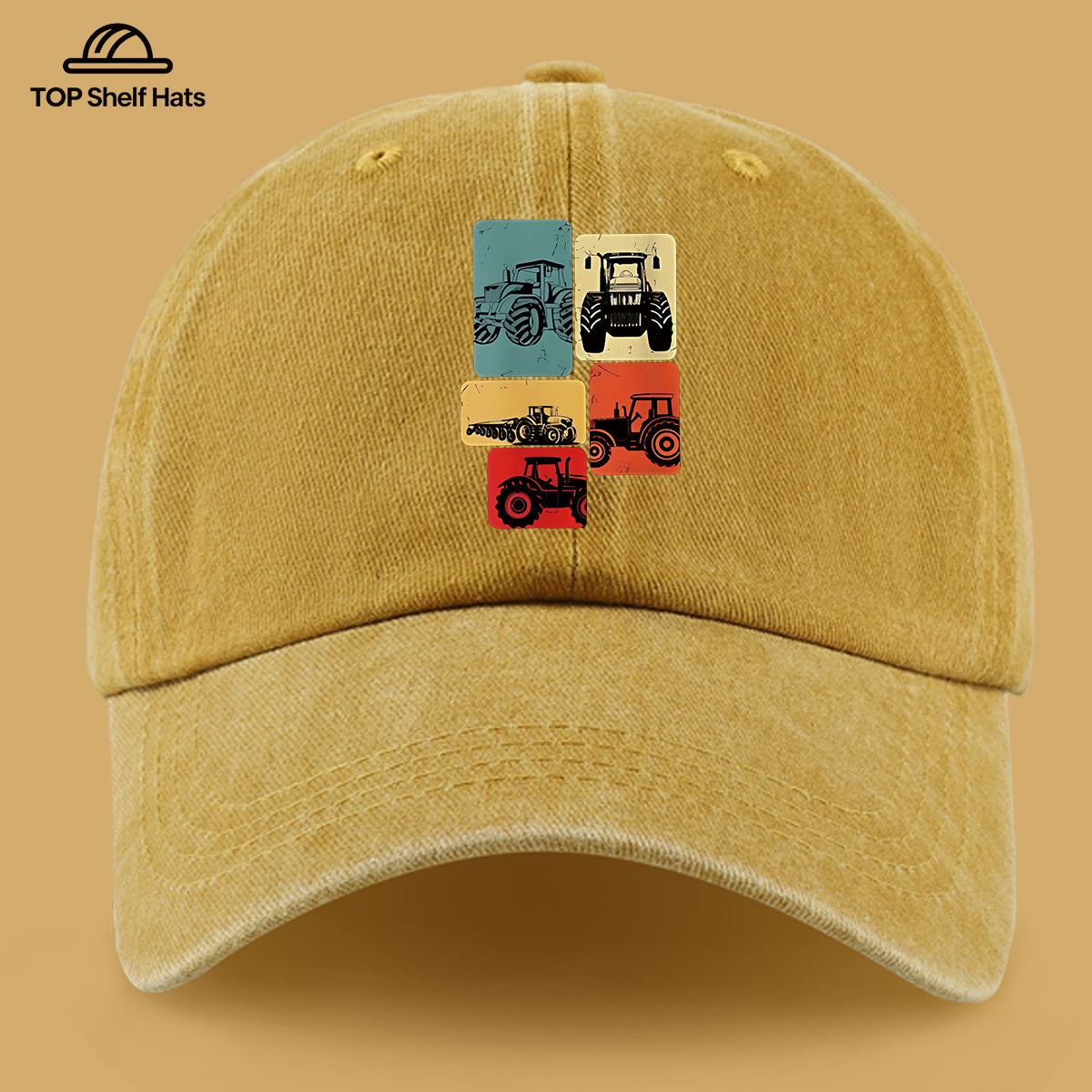 1pc 1pcs Vintage Tractor Print Baseball Cap - Adjustable Unisex & Suitable for Outdoor Sports, Fishing, Beach Vacations - Lightweight Breathable Retro Tractor Hat for Men & Women, Ideal, Easter, Daily Wear