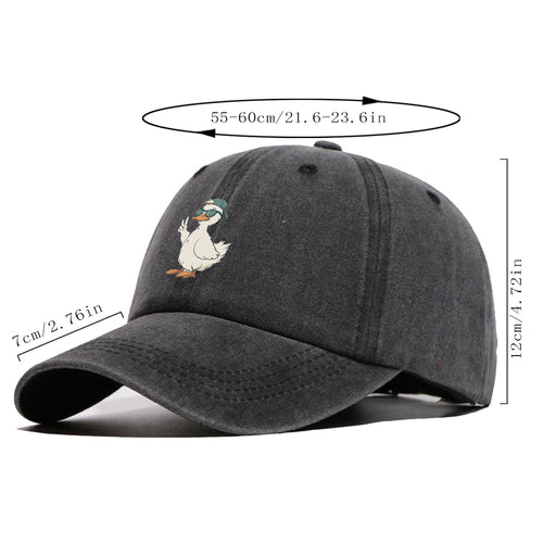 1pc Duck Print Baseball Cap with Fashion Glasses Suitable for Men & Women, Adjustable Unisex Hat with Duck, Hip-Hop Streetwear Cap for Outdoor, Daily Commuting, Matching Couple Gift, Trendy Birthday Present for And
