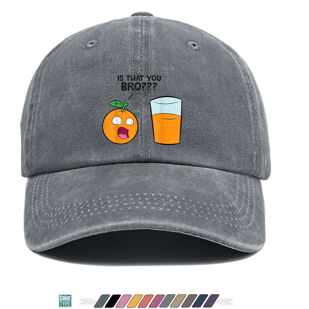 1pc Fun Surprised Orange Face & Juice Cup Print Baseball Cap - Adjustable Duckbill Sun Hat Suitable for Men & Women, Breathable Outdoor Cap for Parties, Travel, Gifts, Casual Wear with Surprised Face, Comfortable for Daily Use
