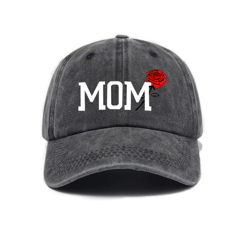 1 Top Water Washed Old Printed Baseball Cap Adult Casual Versatile Retro Old Style MOM Printed Water Washed Soft Top Baseball Cap Unisex Sun Hat