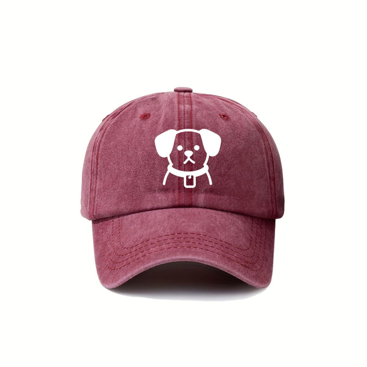 Funny Dog Dog Collar with American Retro Washed Distressed Printed Baseball Cap for Men And Women, Suitable for Spring And Autumn, Outdoor Sun Hat, Personalized Trendy Hip-Hop Duckbill Cap