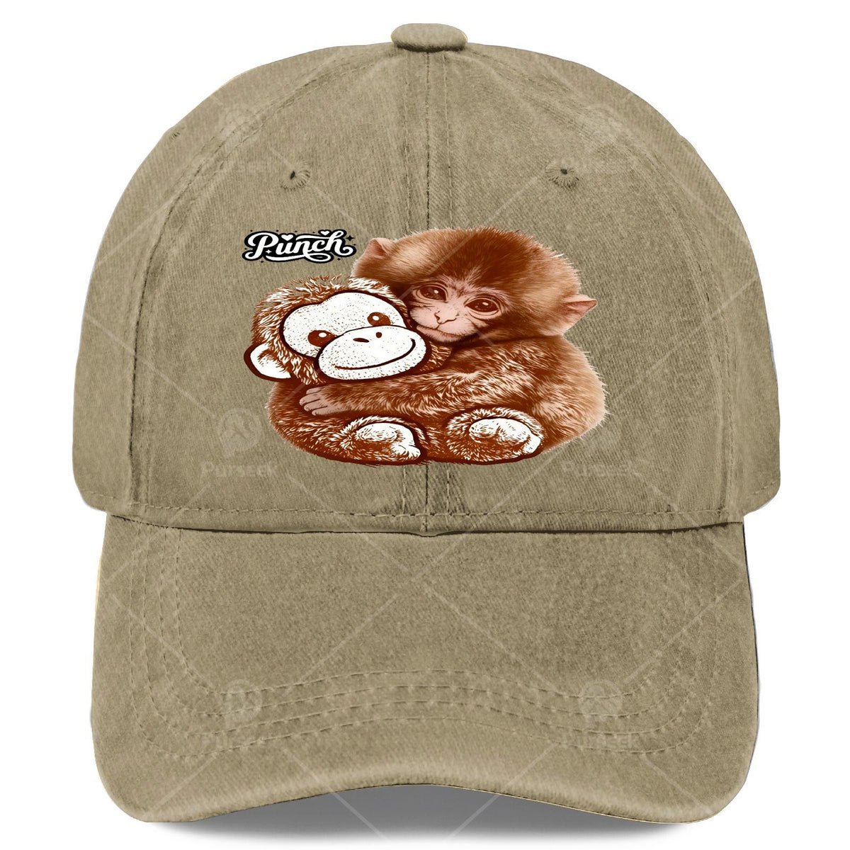 Stay Strong with This Stylish Monkey Wearing a Plush Orangutan Baseball Cap, Suitable for Everyone