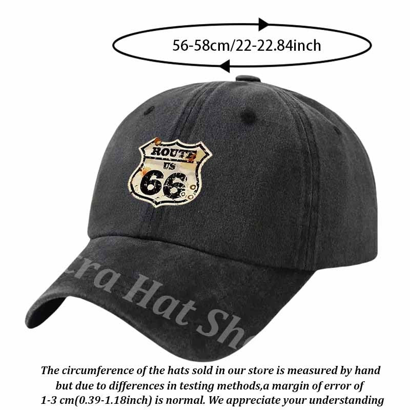 American Route 66 Logo Baseball Cap - Iconic Number 66 Suitable for Trips, Driving Vacations & Outdoor Adventures, Casual Retro Hat for &, Year-Round for Self-Driving Tours