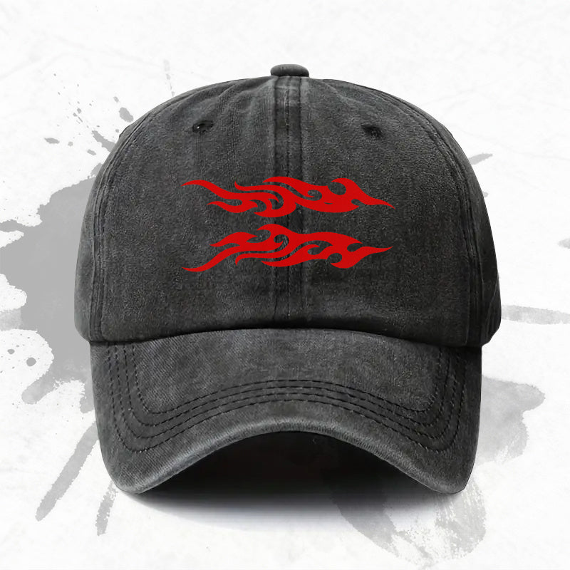 1pc, Adjustable Baseball Cap with Flame Pattern, Lightweight Printed Craft Women'S Hat, Ideal Men'S Trendy Headwear, Perfect Gift for Weddings, Parties, Birthdays