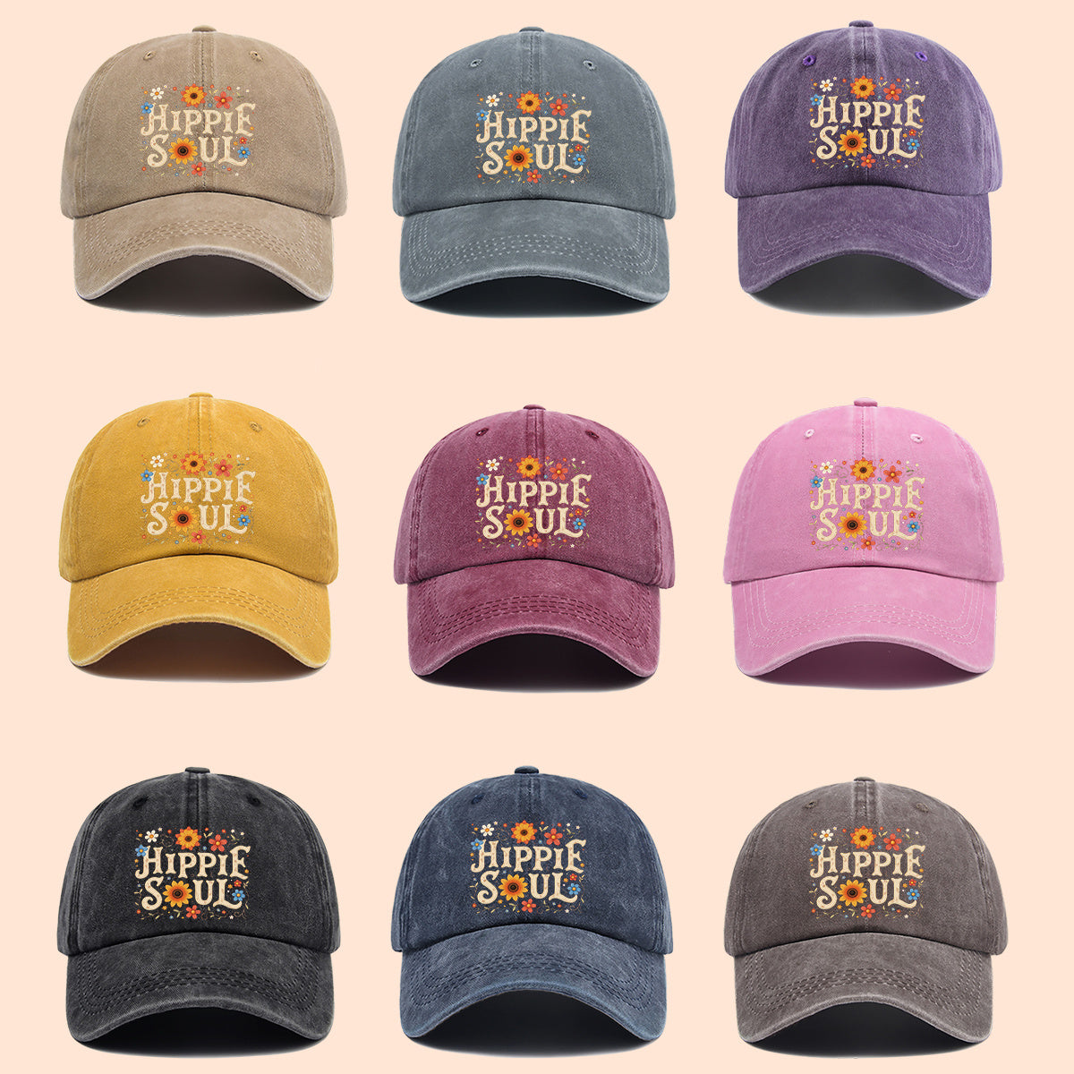 1pc 1pcs Hippie Soul Vintage Baseball Cap & Duckbill Sun Hat - Adjustable Unisex Retro Hat with Duckbill Cap, Suitable for Outdoor, Music Festivals, Travel, Daily Wear, Gift for Men & Women, Youth Street Fashion Accessory