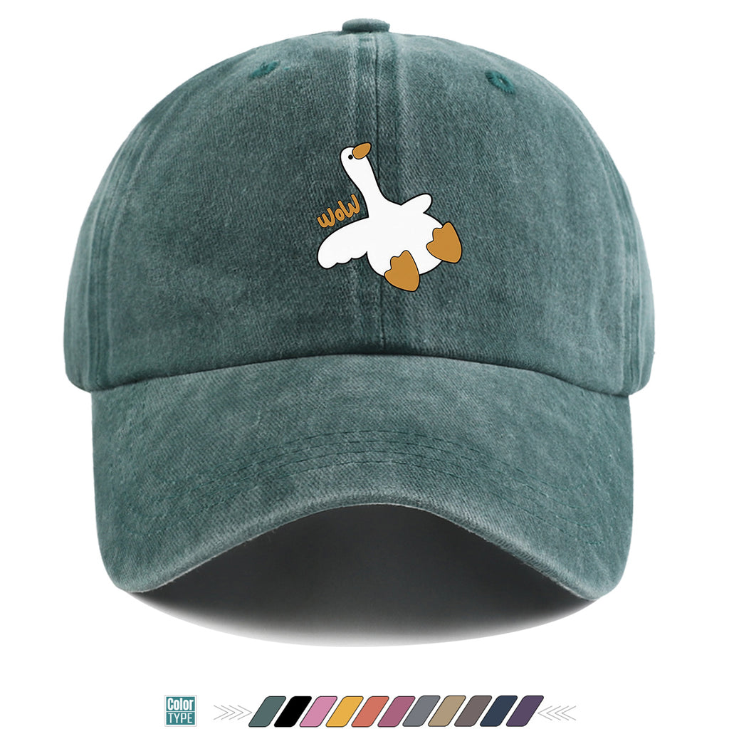1pc Adorable White Goose Print Baseball Cap Suitable for Men & Women, Breathable Adjustable Snapback Hat with Goose, Unisex Casual Cap for Daily Wear, Picnic, Camping, Amusement Parks - Fun Gift for Goose Lovers, Birthday Present