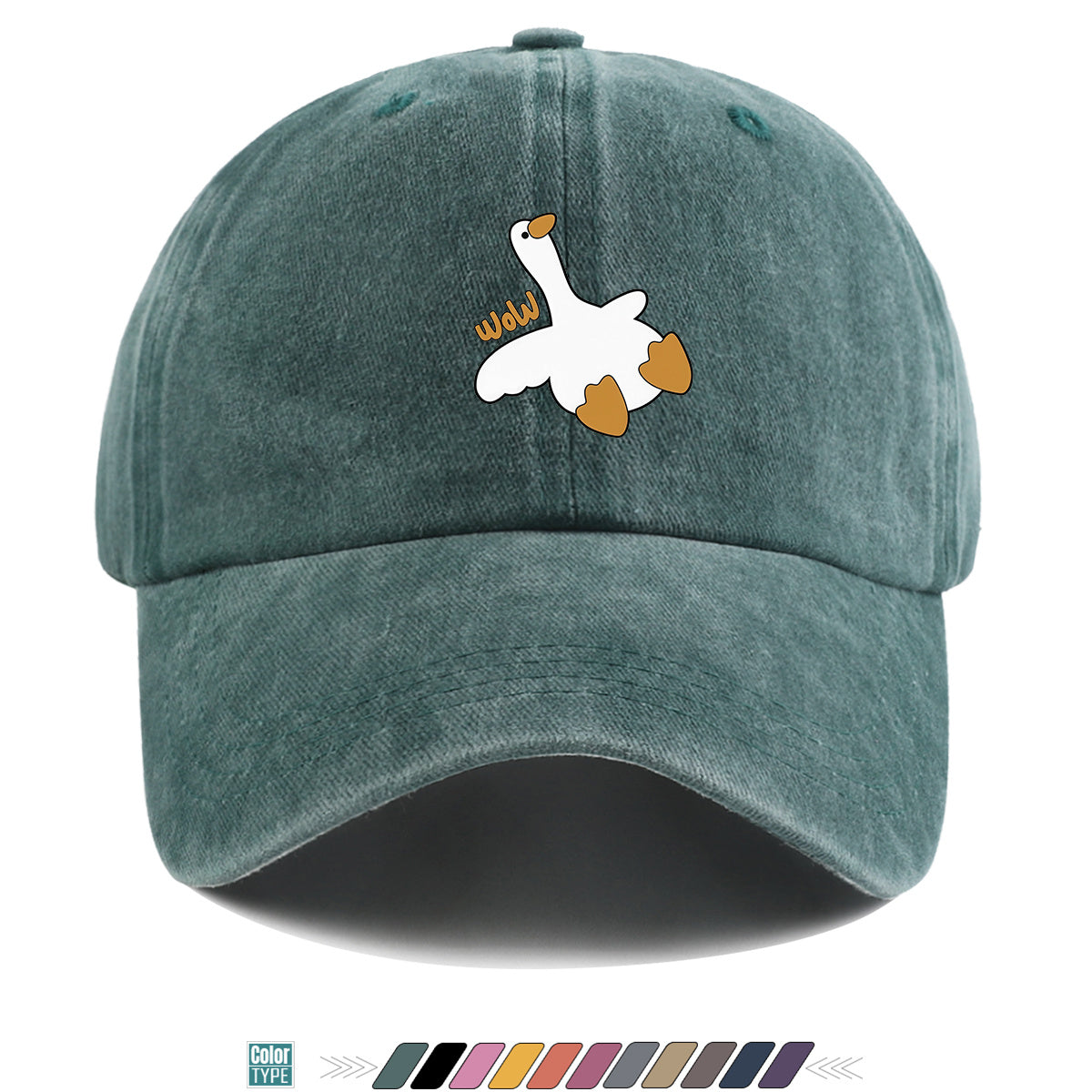 1pc Adorable White Goose Print Baseball Cap Suitable for Men & Women, Breathable Adjustable Snapback Hat with Goose, Unisex Casual Cap for Daily Wear, Picnic, Camping, Amusement Parks - Fun Gift for Goose Lovers, Birthday Present