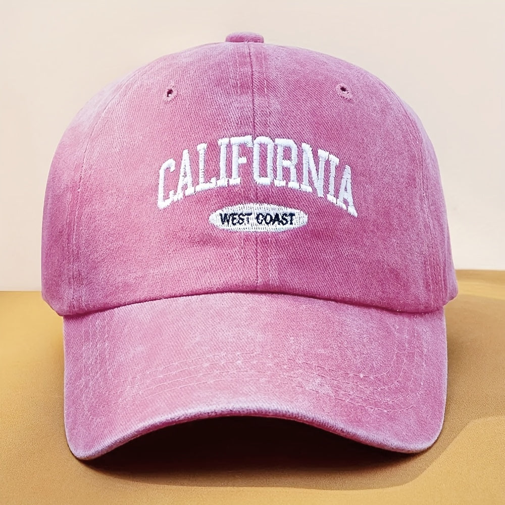 Women's Vintage California West CAL Letter & California Text Baseball Cap - Lightweight Structured Flat Top Hat Suitable for Beach, Casual Outfits, Sports - Non-Stretch CAL Lettering & California West Design
