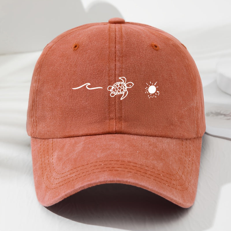 New Summer Trendy Unisex Sun Hats Featuring Wave And Turtle Prints, Designed for Sun Protection, Breathable Comfort, And Adjustable for Outdoor Sports And Leisure Activities